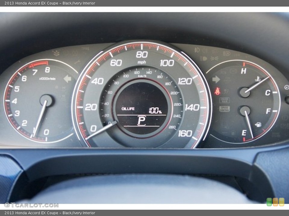 Black/Ivory Interior Gauges for the 2013 Honda Accord EX Coupe #73214274