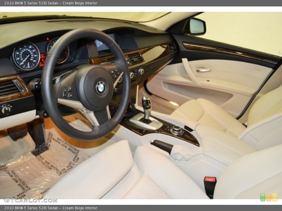 Cream Beige Interior Prime Interior for the 2010 BMW 5 Series 528i Sedan #73218609