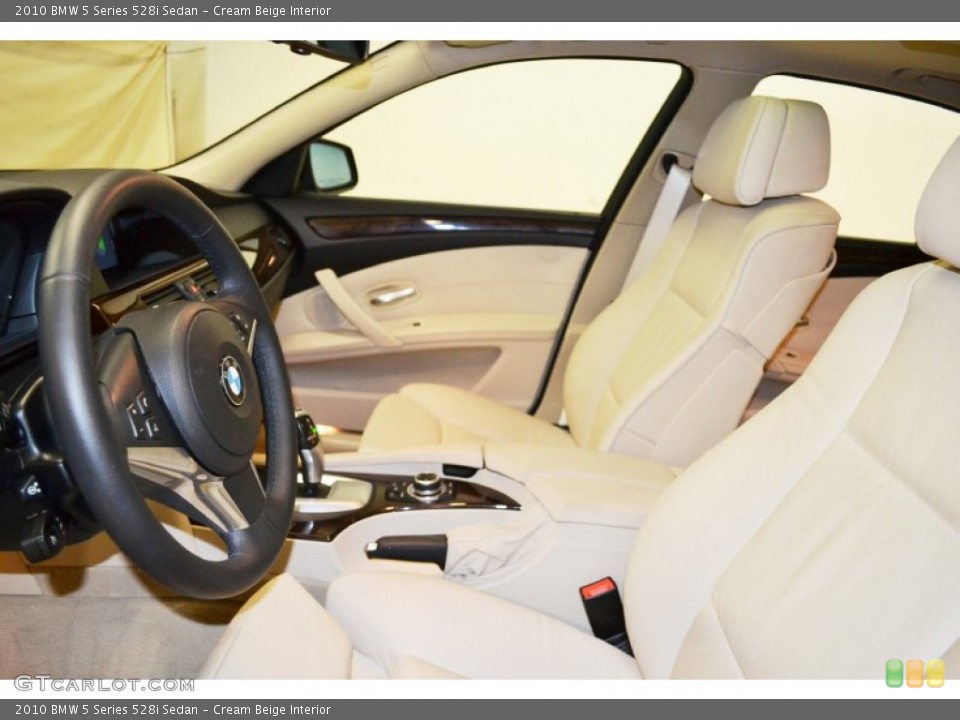 Cream Beige Interior Front Seat for the 2010 BMW 5 Series 528i Sedan #73218618