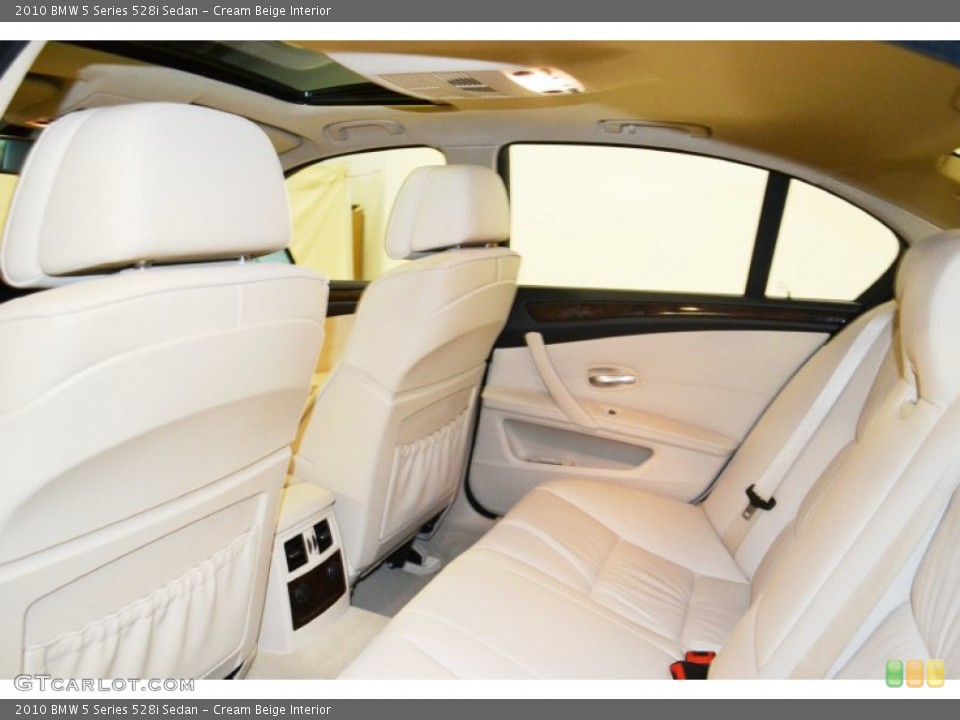 Cream Beige Interior Rear Seat for the 2010 BMW 5 Series 528i Sedan #73218693