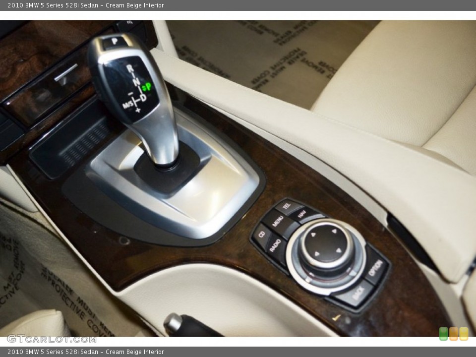 Cream Beige Interior Transmission for the 2010 BMW 5 Series 528i Sedan #73218806
