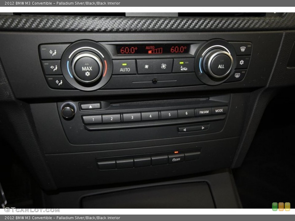 Palladium Silver/Black/Black Interior Controls for the 2012 BMW M3 Convertible #73222425
