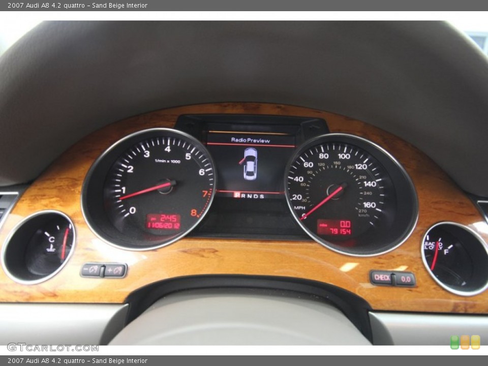 Sand Beige Interior Gauges for the 2007 Audi A8 4.2 quattro #73248657