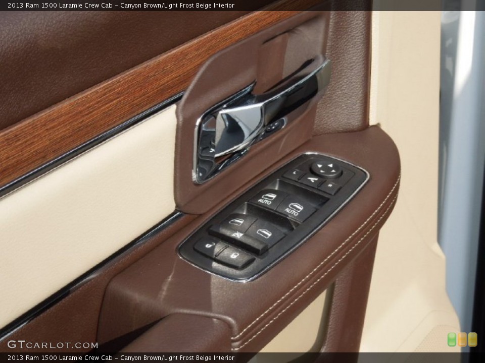 Canyon Brown/Light Frost Beige Interior Controls for the 2013 Ram 1500 Laramie Crew Cab #73249923