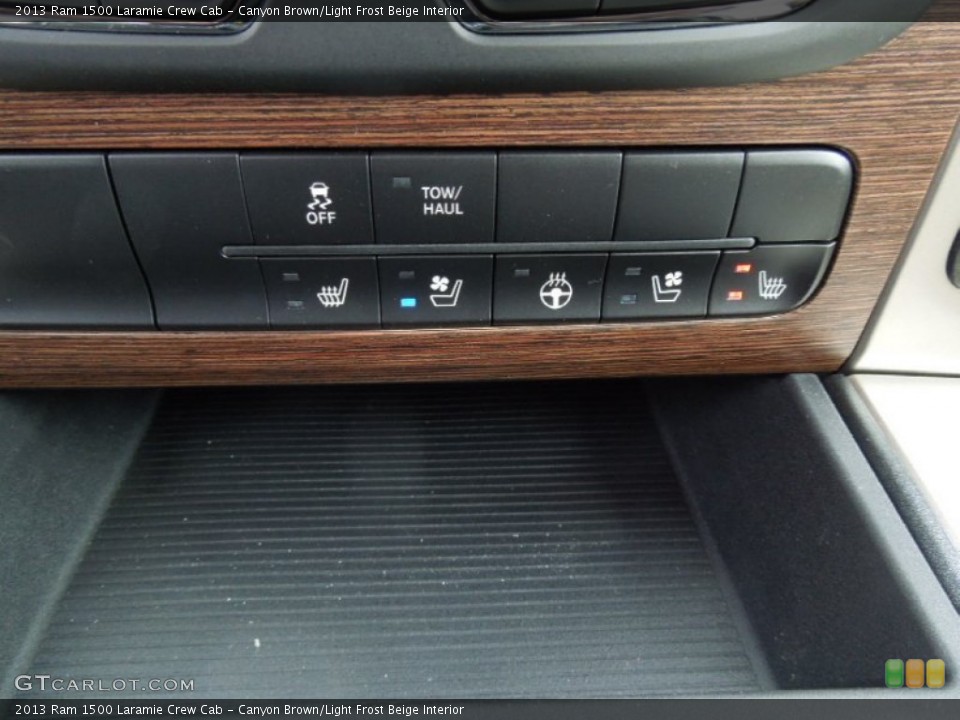 Canyon Brown/Light Frost Beige Interior Controls for the 2013 Ram 1500 Laramie Crew Cab #73249995