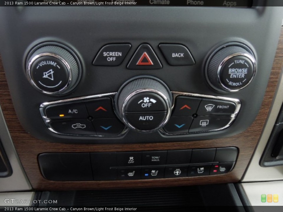 Canyon Brown/Light Frost Beige Interior Controls for the 2013 Ram 1500 Laramie Crew Cab #73250019