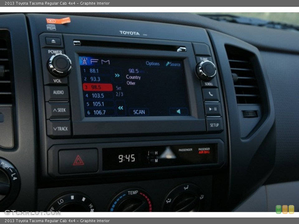 Graphite Interior Controls for the 2013 Toyota Tacoma Regular Cab 4x4 #73250289
