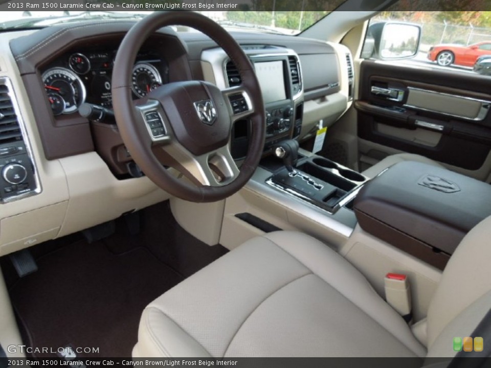 Canyon Brown/Light Frost Beige Interior Prime Interior for the 2013 Ram 1500 Laramie Crew Cab #73250379