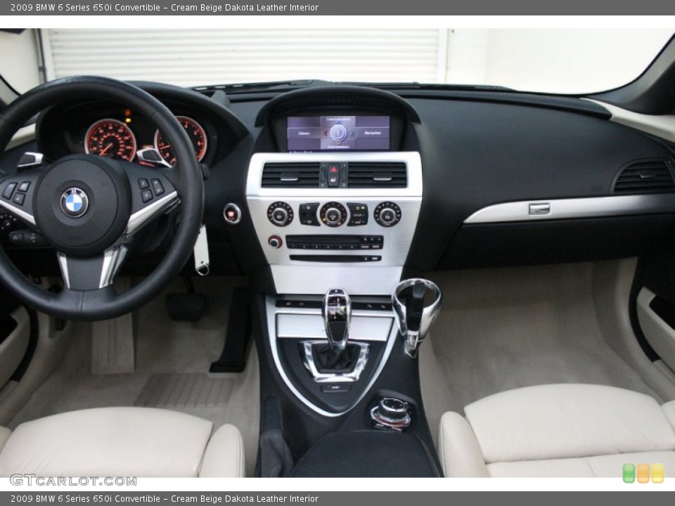 Cream Beige Dakota Leather Interior Dashboard for the 2009 BMW 6 Series 650i Convertible #73260969