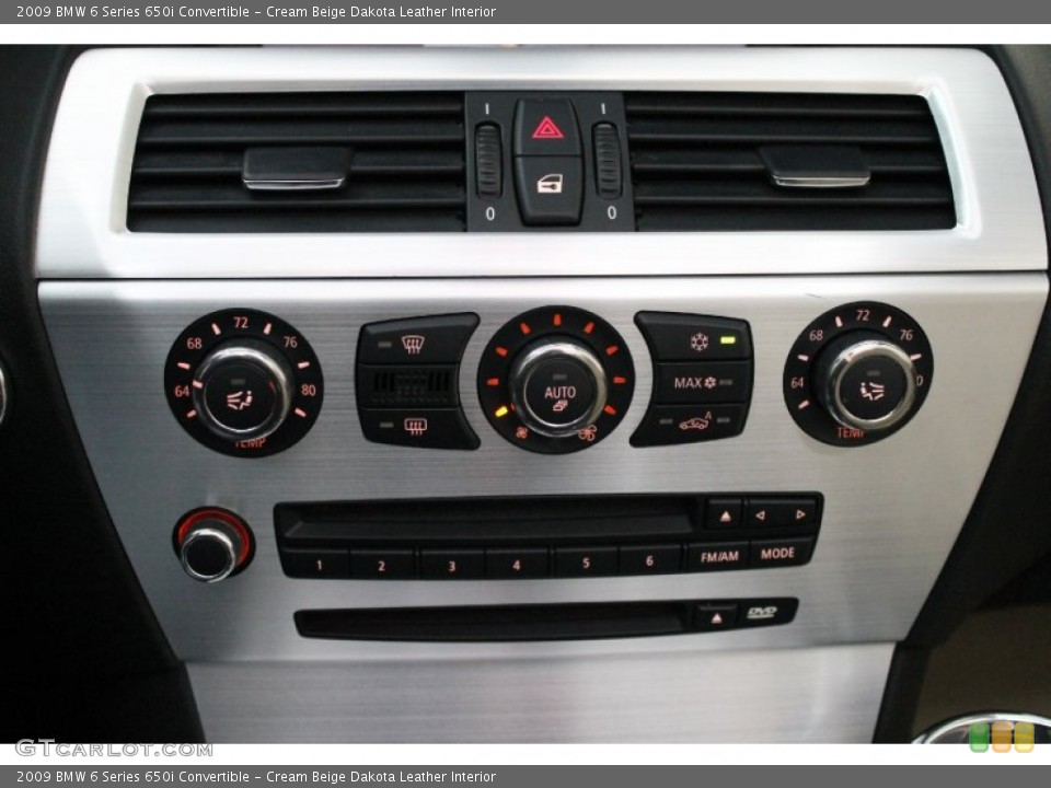Cream Beige Dakota Leather Interior Controls for the 2009 BMW 6 Series 650i Convertible #73260989