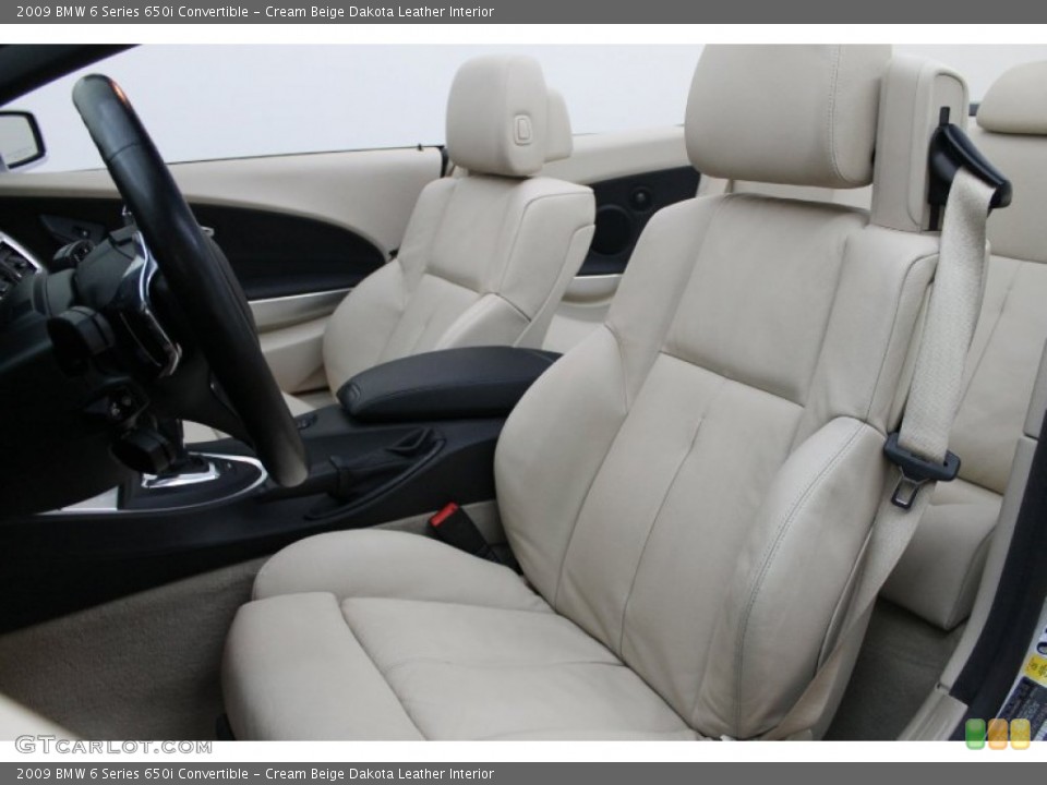 Cream Beige Dakota Leather Interior Front Seat for the 2009 BMW 6 Series 650i Convertible #73261056