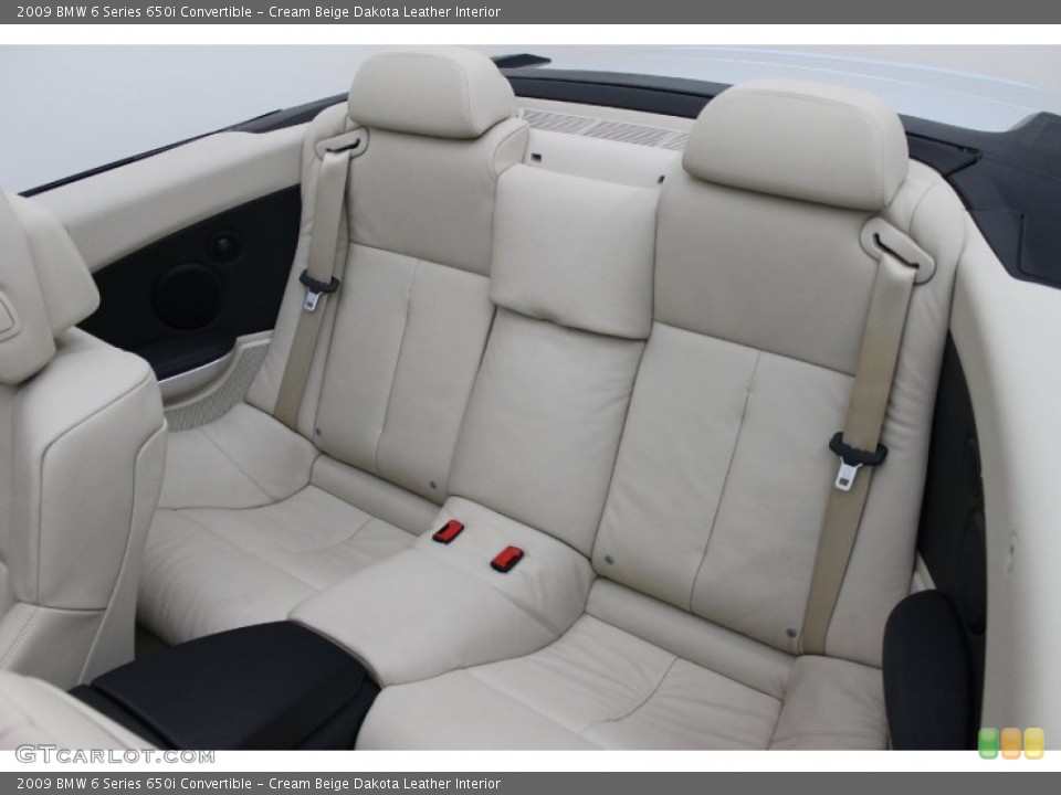 Cream Beige Dakota Leather Interior Rear Seat for the 2009 BMW 6 Series 650i Convertible #73261098