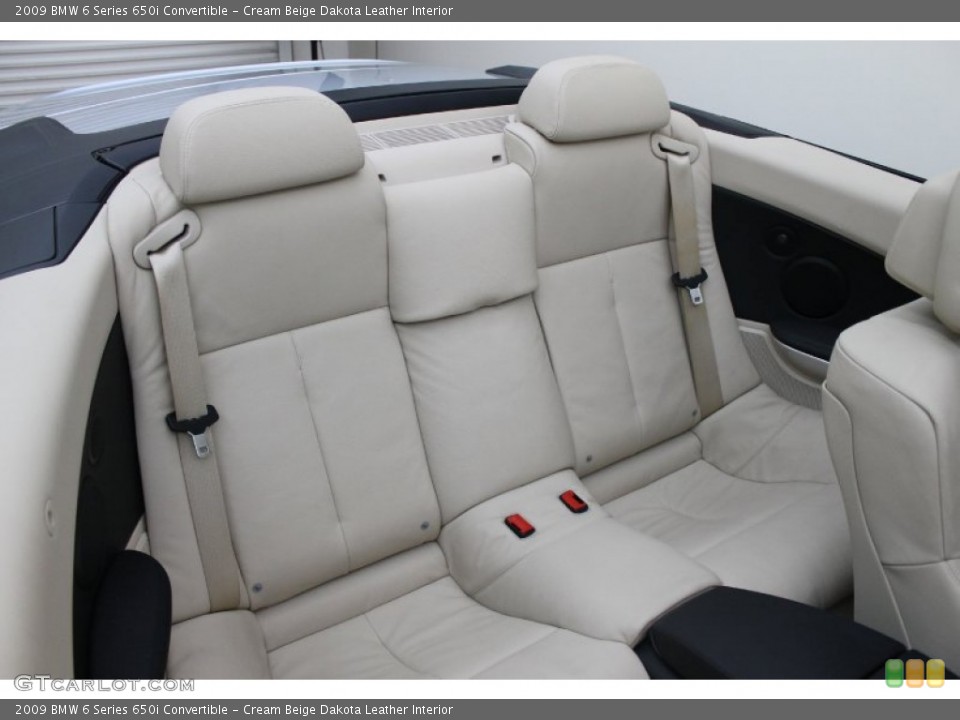 Cream Beige Dakota Leather Interior Rear Seat for the 2009 BMW 6 Series 650i Convertible #73261126