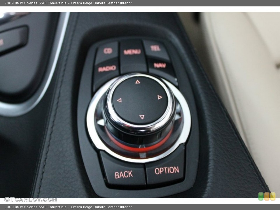 Cream Beige Dakota Leather Interior Controls for the 2009 BMW 6 Series 650i Convertible #73261284