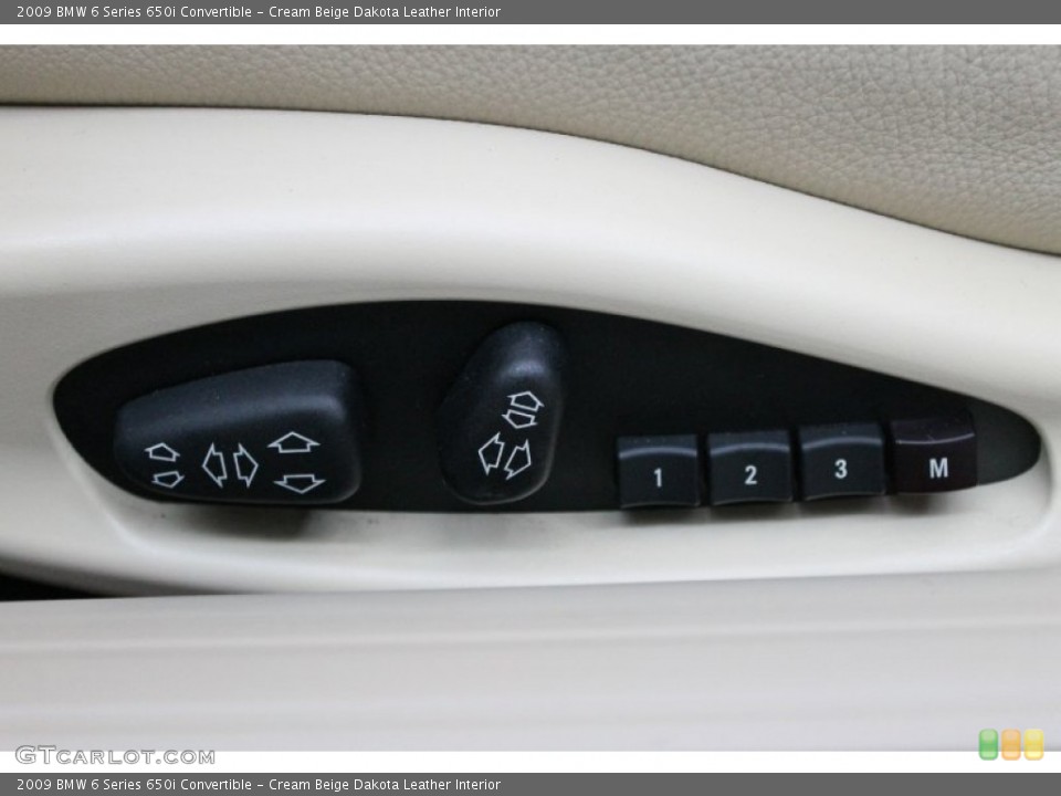 Cream Beige Dakota Leather Interior Controls for the 2009 BMW 6 Series 650i Convertible #73261378