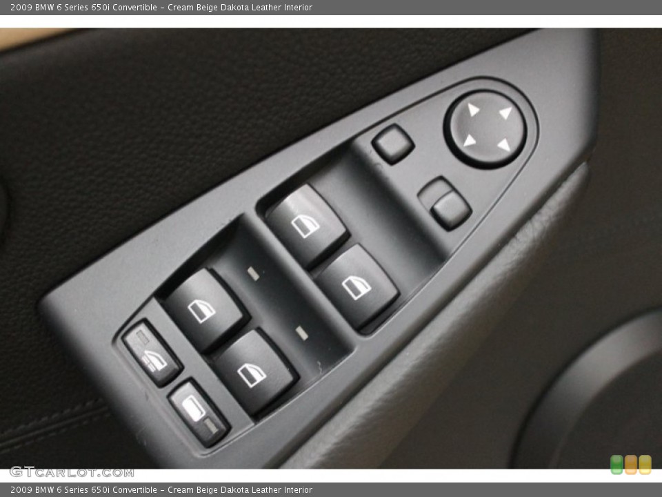 Cream Beige Dakota Leather Interior Controls for the 2009 BMW 6 Series 650i Convertible #73261396