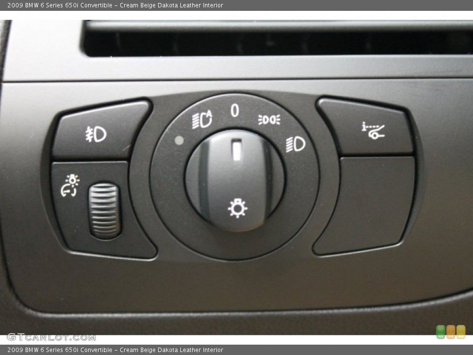 Cream Beige Dakota Leather Interior Controls for the 2009 BMW 6 Series 650i Convertible #73261419