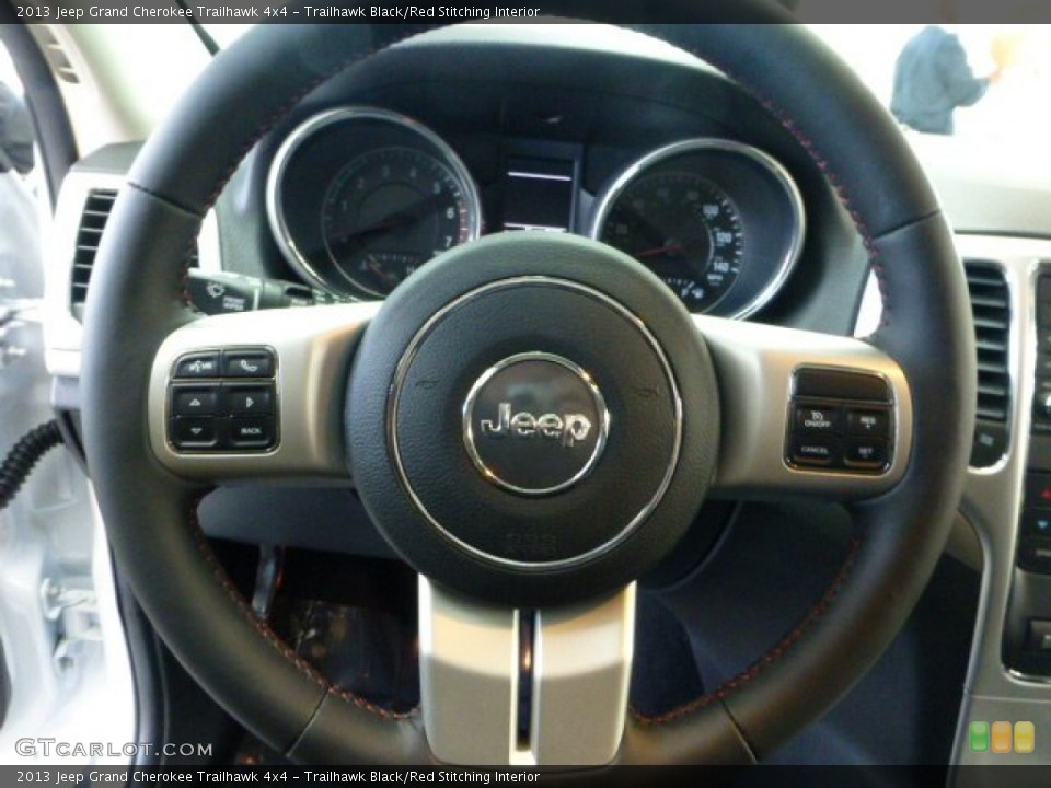 Trailhawk Black/Red Stitching Interior Steering Wheel for the 2013 Jeep Grand Cherokee Trailhawk 4x4 #73268472