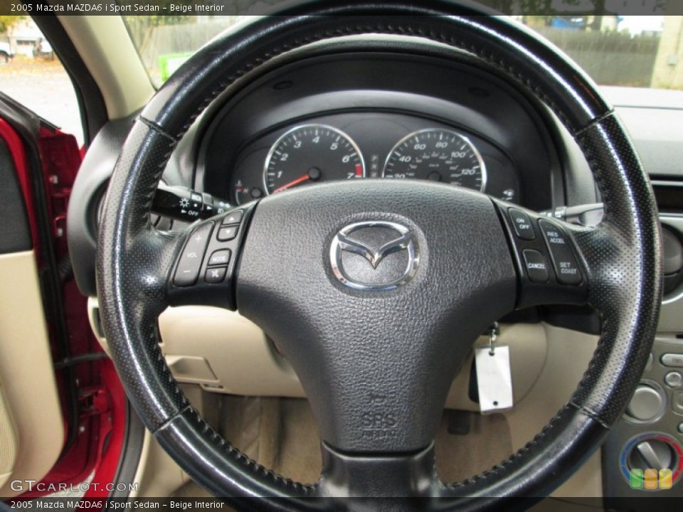 Beige Interior Steering Wheel for the 2005 Mazda MAZDA6 i Sport Sedan #73274045