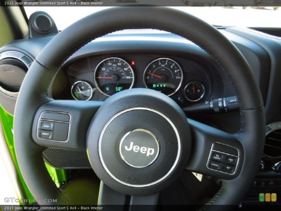Black Interior Steering Wheel for the 2013 Jeep Wrangler Unlimited Sport S 4x4 #73289901