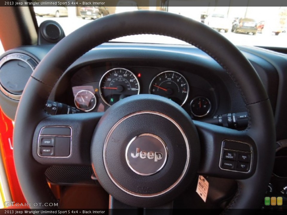 Black Interior Steering Wheel for the 2013 Jeep Wrangler Unlimited Sport S 4x4 #73291200