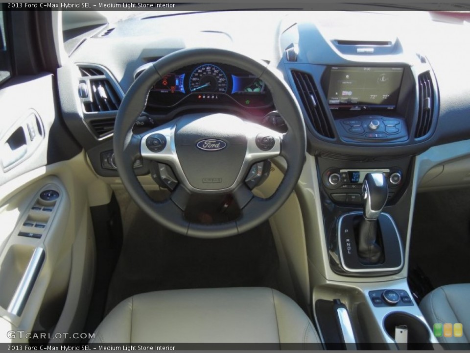 Medium Light Stone Interior Dashboard for the 2013 Ford C-Max Hybrid SEL #73305498