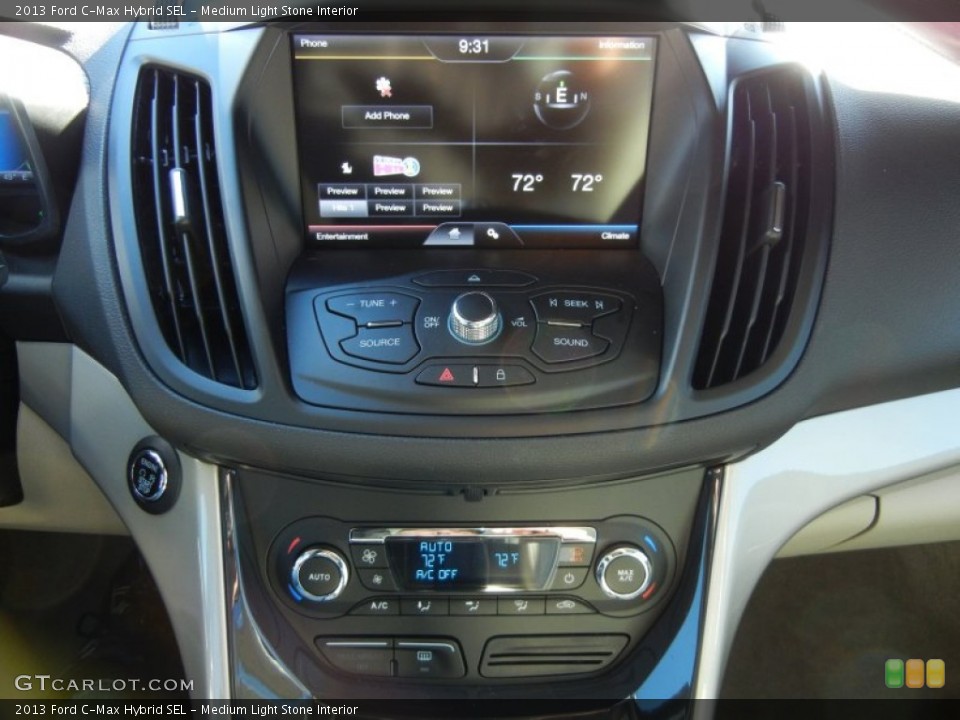 Medium Light Stone Interior Controls for the 2013 Ford C-Max Hybrid SEL #73305562