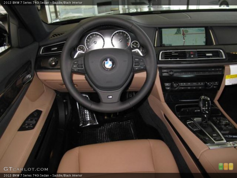 Saddle/Black Interior Dashboard for the 2013 BMW 7 Series 740i Sedan #73321488