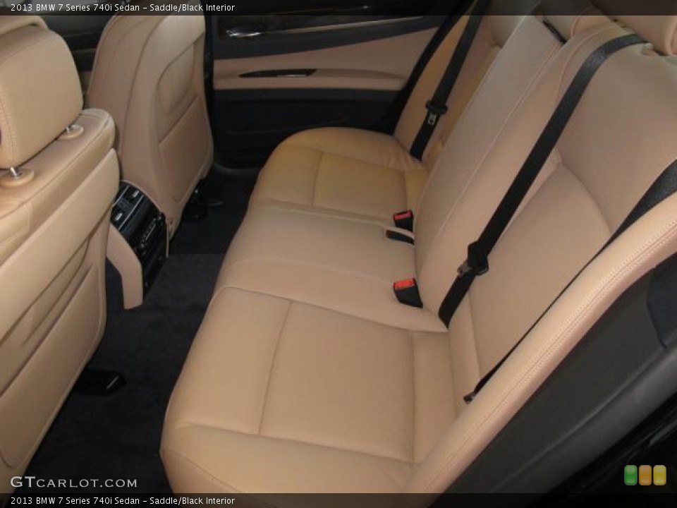 Saddle/Black Interior Rear Seat for the 2013 BMW 7 Series 740i Sedan #73321506