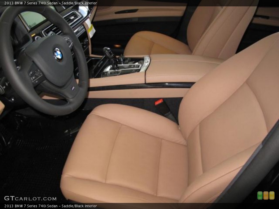 Saddle/Black Interior Front Seat for the 2013 BMW 7 Series 740i Sedan #73321524