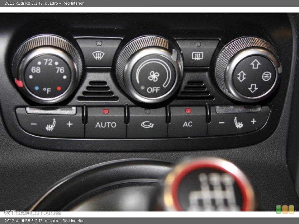 Red Interior Controls for the 2012 Audi R8 5.2 FSI quattro #73335288