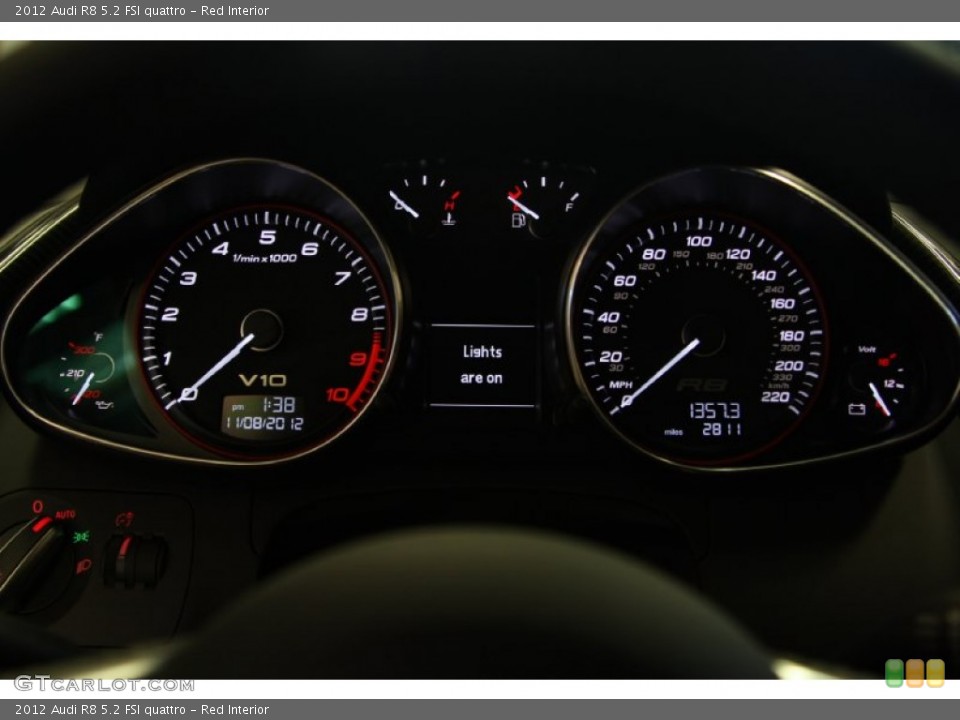 Red Interior Gauges for the 2012 Audi R8 5.2 FSI quattro #73335603