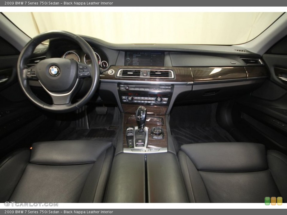 Black Nappa Leather Interior Dashboard for the 2009 BMW 7 Series 750i Sedan #73337316