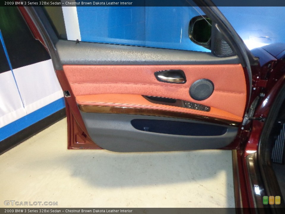 Chestnut Brown Dakota Leather Interior Door Panel for the 2009 BMW 3 Series 328xi Sedan #73345398