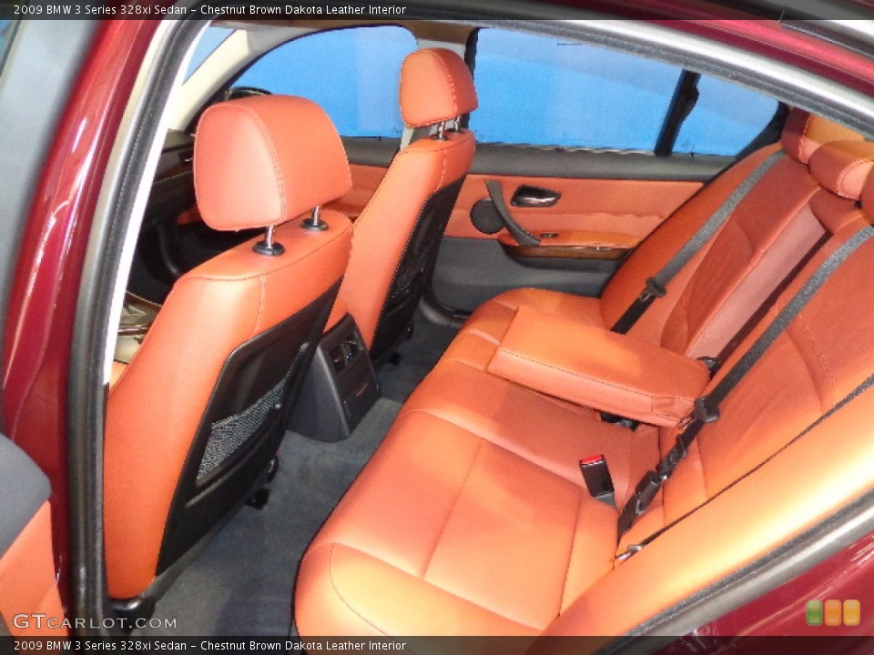Chestnut Brown Dakota Leather Interior Rear Seat for the 2009 BMW 3 Series 328xi Sedan #73345532