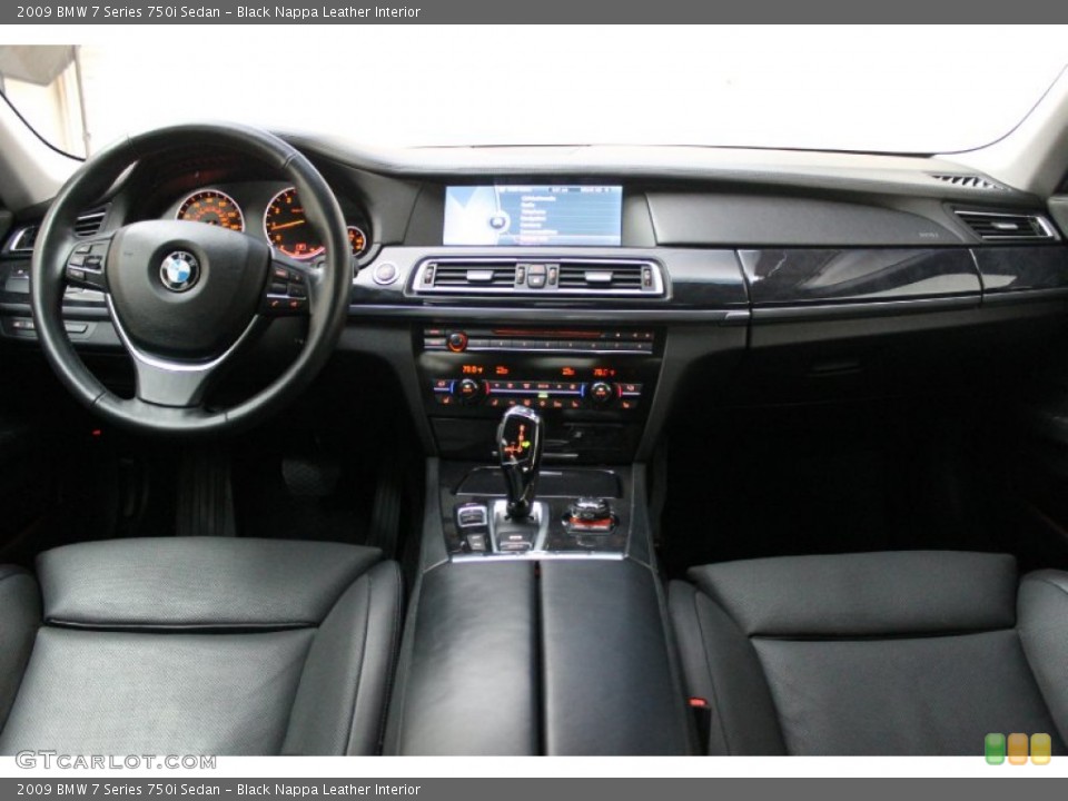 Black Nappa Leather Interior Dashboard for the 2009 BMW 7 Series 750i Sedan #73355276