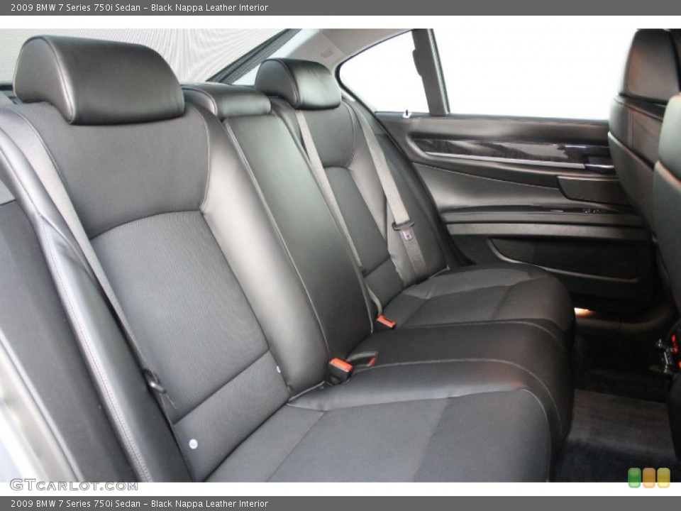 Black Nappa Leather Interior Rear Seat for the 2009 BMW 7 Series 750i Sedan #73355570