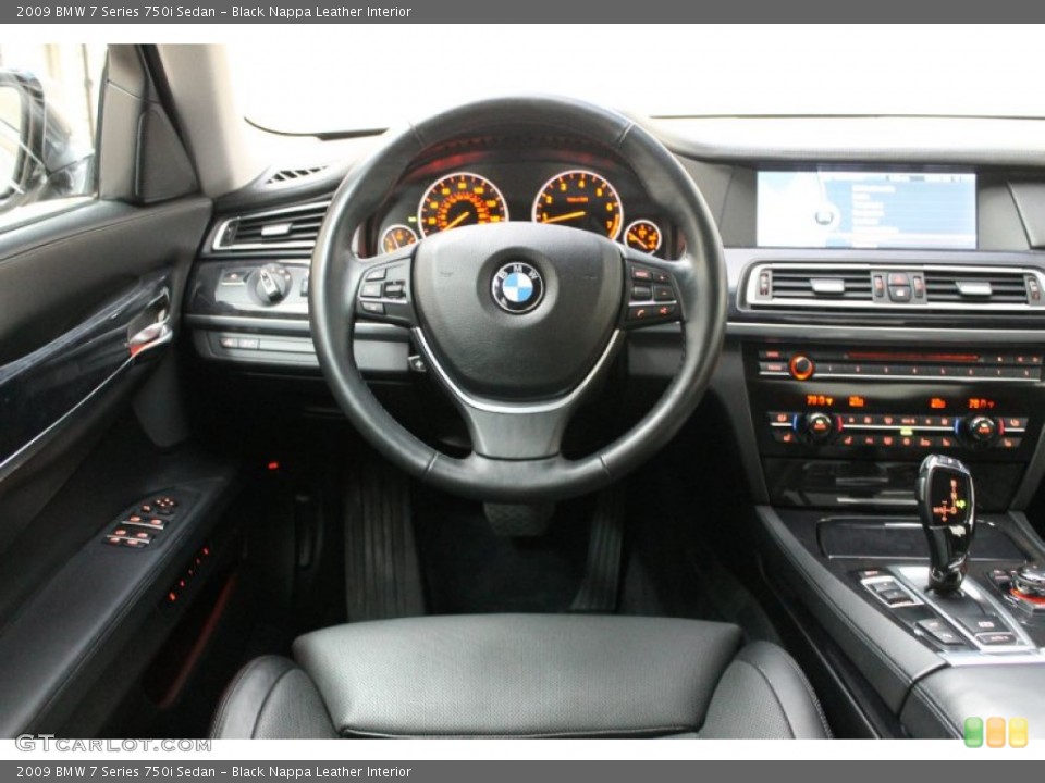 Black Nappa Leather Interior Dashboard for the 2009 BMW 7 Series 750i Sedan #73355875