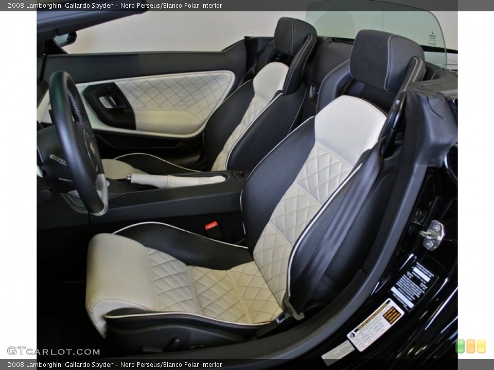 Nero Perseus/Bianco Polar Interior Front Seat for the 2008 Lamborghini Gallardo Spyder #73367198