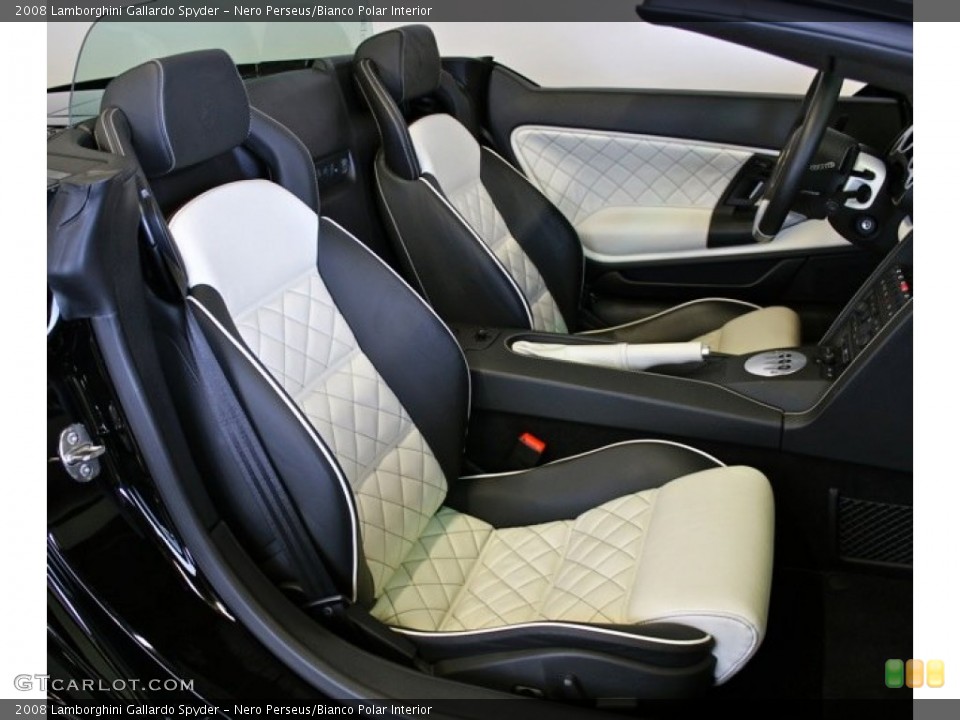Nero Perseus/Bianco Polar Interior Front Seat for the 2008 Lamborghini Gallardo Spyder #73367219