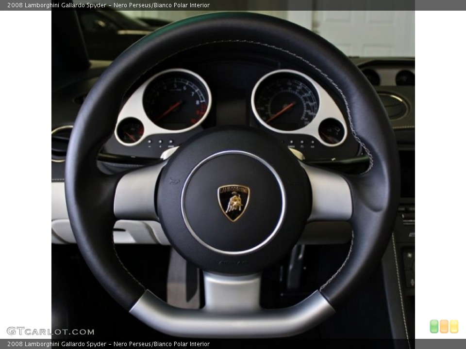 Nero Perseus/Bianco Polar Interior Steering Wheel for the 2008 Lamborghini Gallardo Spyder #73367314