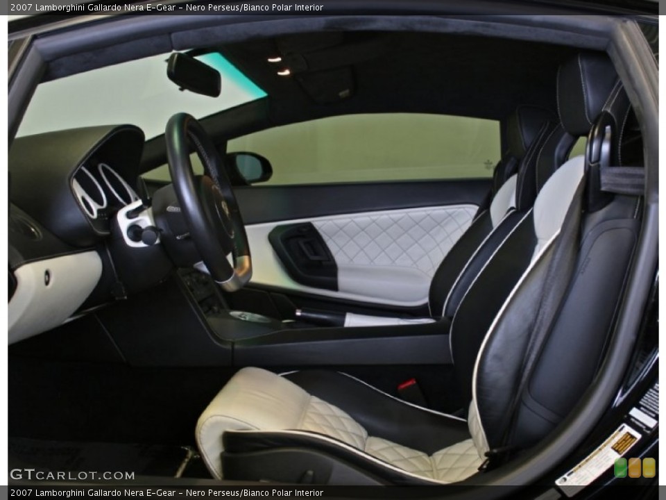 Nero Perseus/Bianco Polar Interior Photo for the 2007 Lamborghini Gallardo Nera E-Gear #73367996