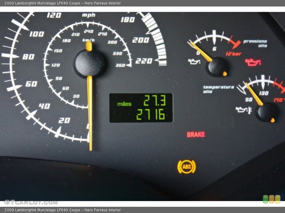 Nero Perseus Interior Gauges for the 2009 Lamborghini Murcielago LP640 Coupe #73369127