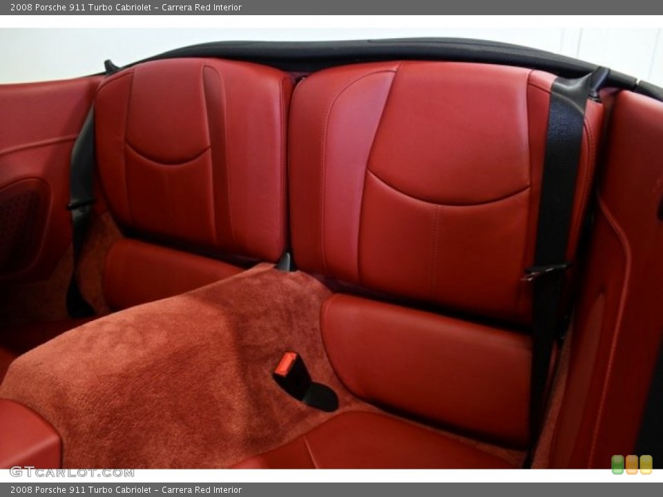 Carrera Red Interior Rear Seat for the 2008 Porsche 911 Turbo Cabriolet #73369676