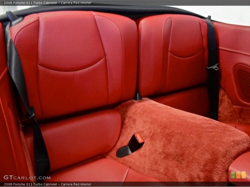 Carrera Red Interior Rear Seat for the 2008 Porsche 911 Turbo Cabriolet #73369694
