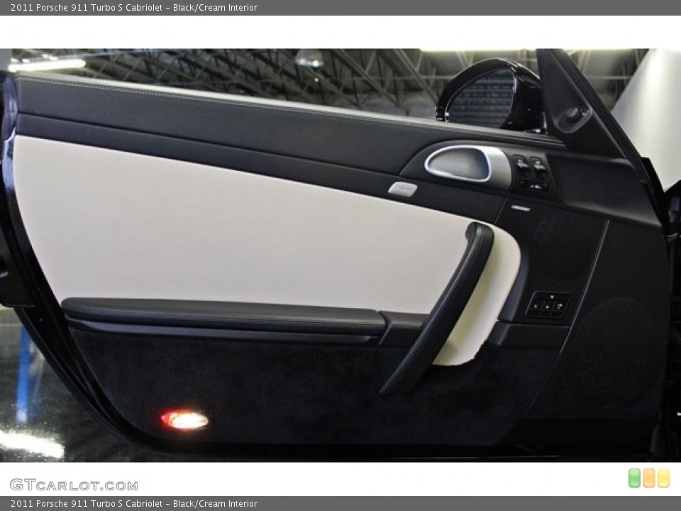 Black/Cream Interior Door Panel for the 2011 Porsche 911 Turbo S Cabriolet #73371618