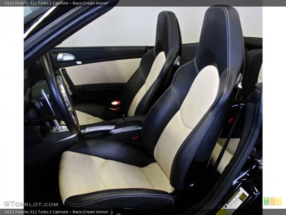 Black/Cream Interior Front Seat for the 2011 Porsche 911 Turbo S Cabriolet #73371688