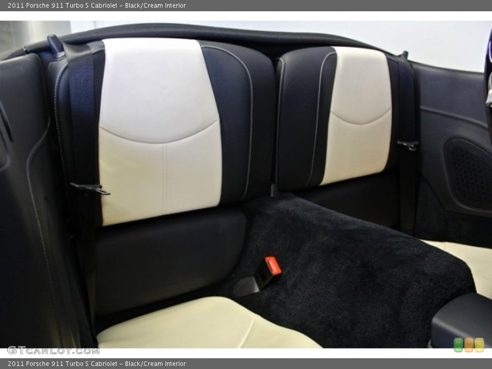 Black/Cream Interior Rear Seat for the 2011 Porsche 911 Turbo S Cabriolet #73371740
