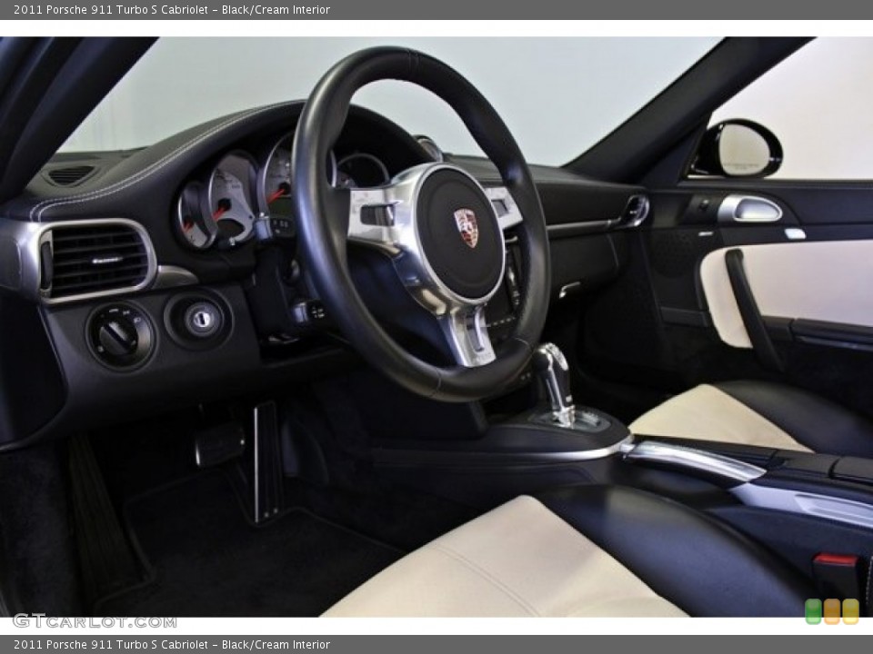 Black/Cream Interior Photo for the 2011 Porsche 911 Turbo S Cabriolet #73371749