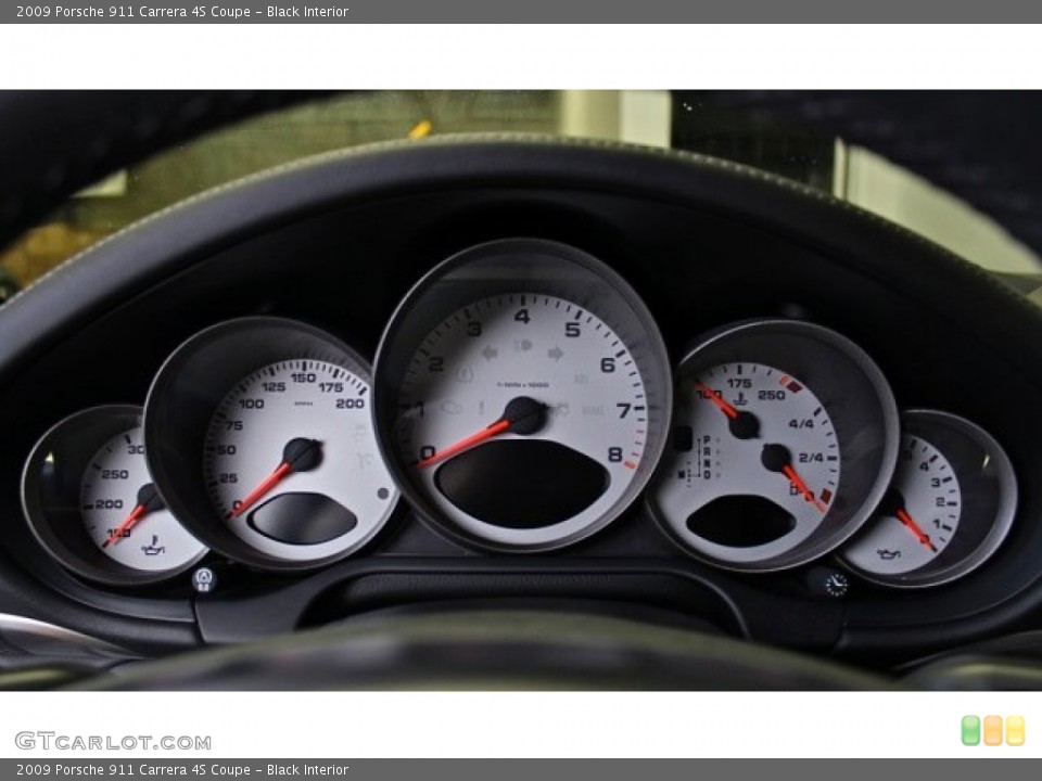 Black Interior Gauges for the 2009 Porsche 911 Carrera 4S Coupe #73374095